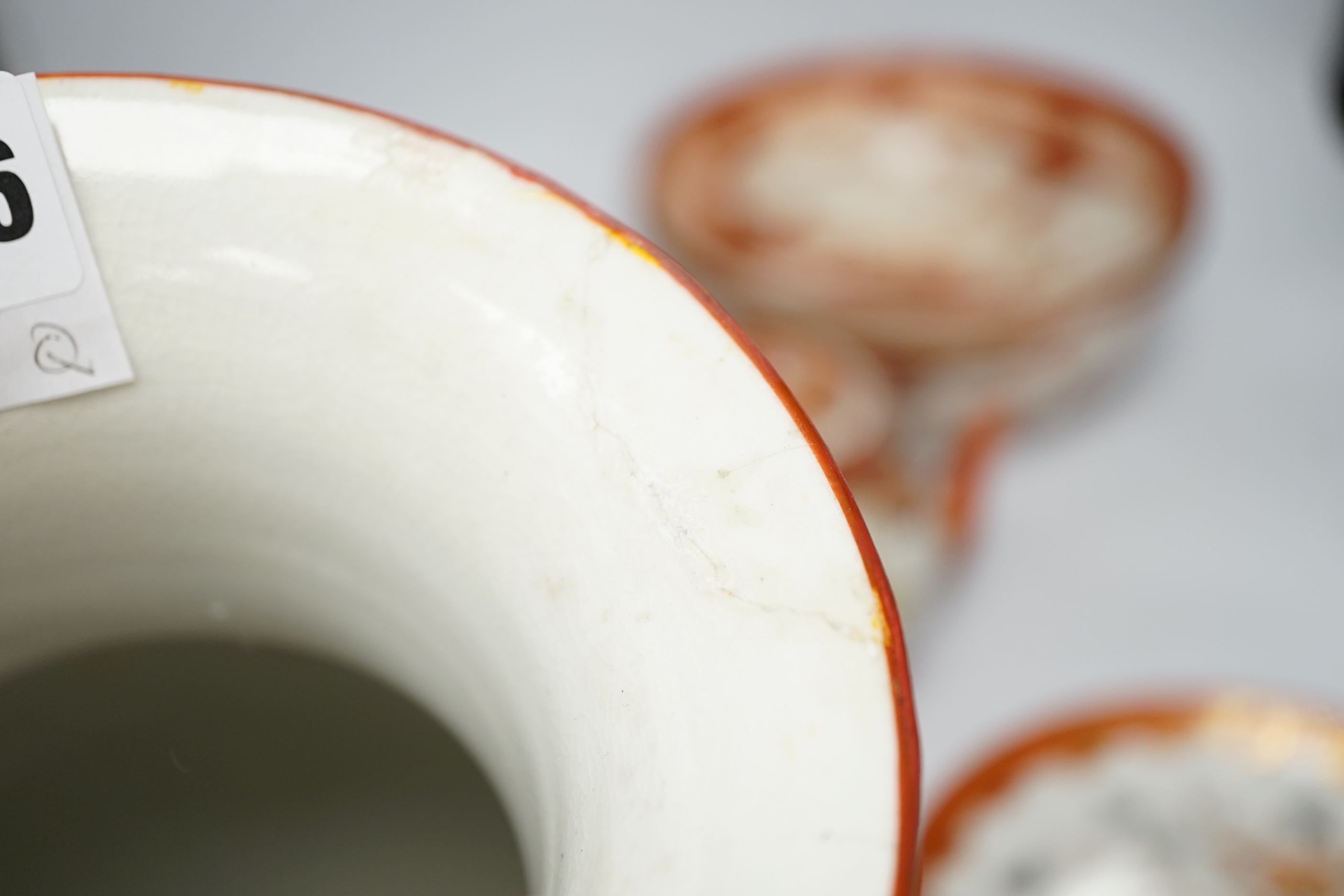 A group of Japanese Kutani porcelain wares including two bowls and a large vase, largest 34cm high